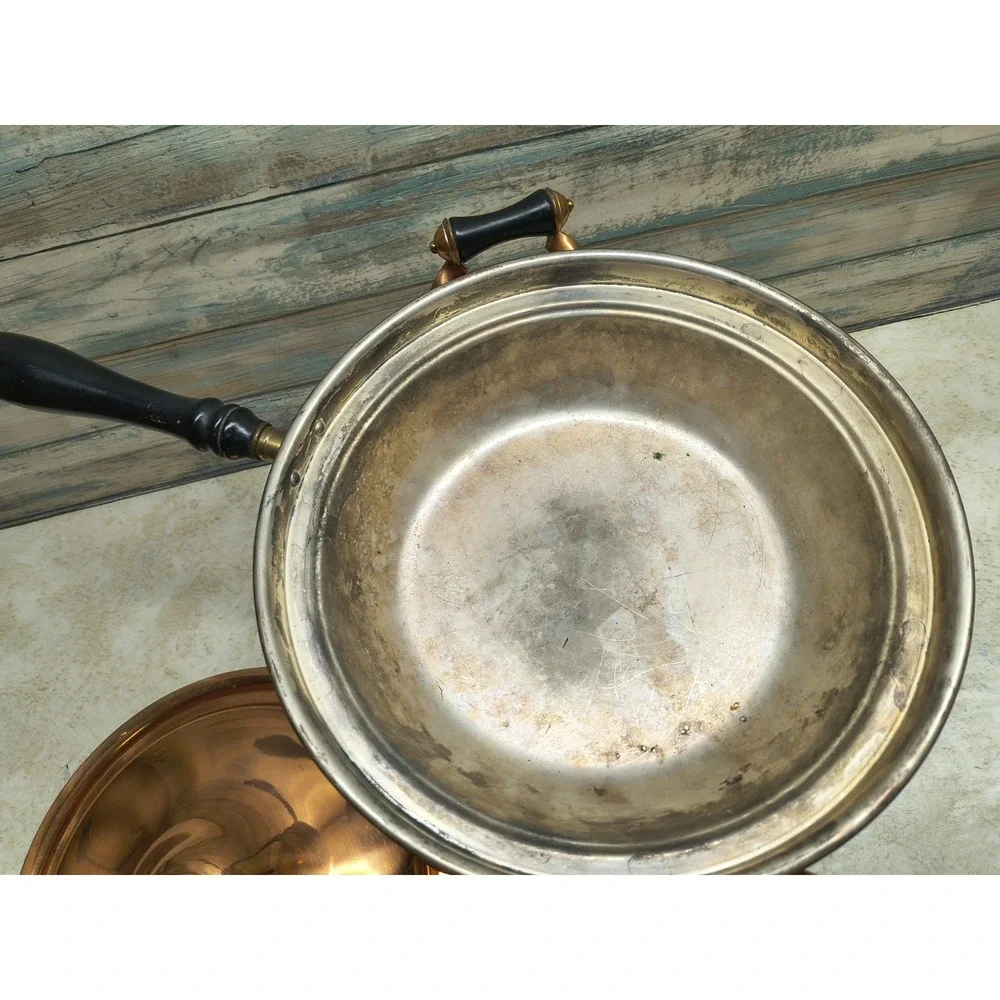 VINTAGE 5 PIECE COPPER‎ & BRASS CHAFING POT, S&S Co  sternau & Co new york